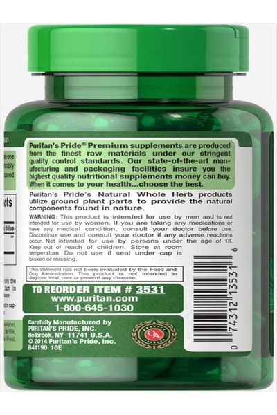 Puritan 's Pride Saw Palmetto 450 Mg 100 Caps