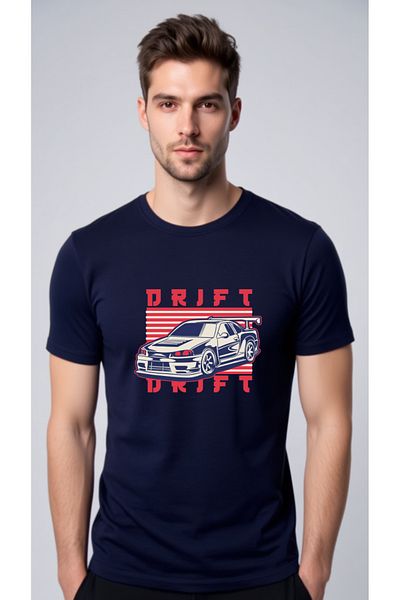 Let's Wear Ανδρικό μπλουζάκι Drift από 100% οργανικό βαμβάκι Basic πλεκτό Navy Blue