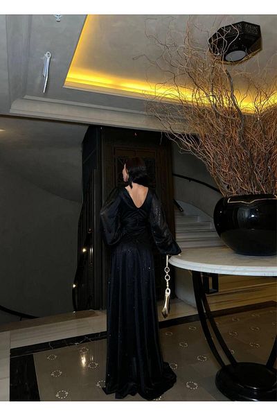 Modafeminen Βραδινό φόρεμα ασημί τούλι 583106 Μαύρο