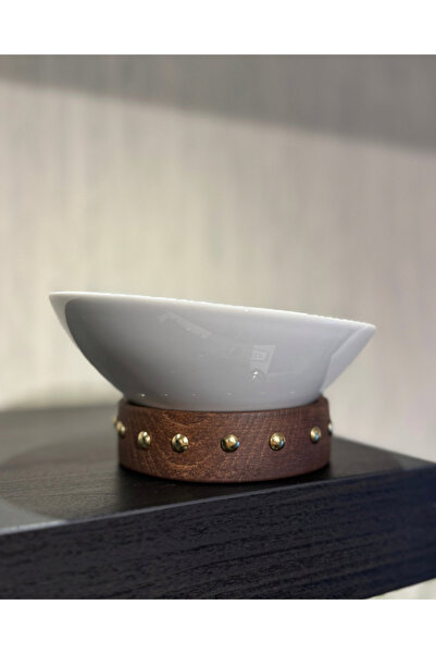 Ogia Concept Chic Ahşap Ayaklı Porselen Kase Gold Sunumluk 14 Cm ( Salata - M...