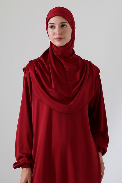 Berel Moda United Prayer Dress with Shawl Burgundy