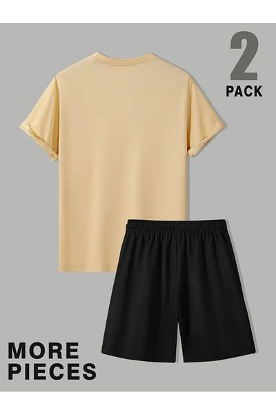 NEW TRENDY COLLECTİON New Men's Fashion Hand-Held Money Printed Men's 2 Piece Casual and Comfortable Suit