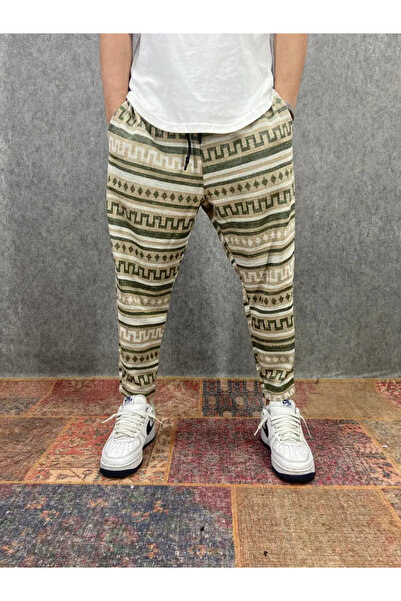 FıttingRoom Bohemian Patterned Baggy Trousers with Elastic Waist