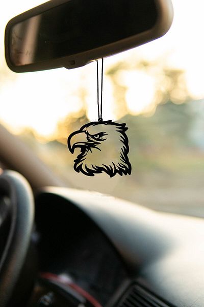 mufamet Car Ornament Metal Eagle Silhouette Rearview Mirror Ornament Souvenir Auto Accessory