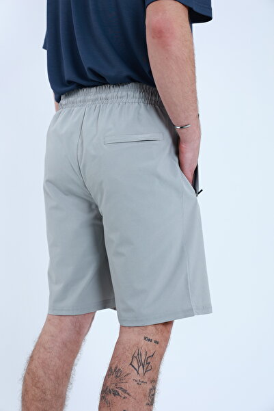 TKT Men's Parachute Fabric (Woven) Zippered Back Pocket Elastic Waist Shorts Bermuda