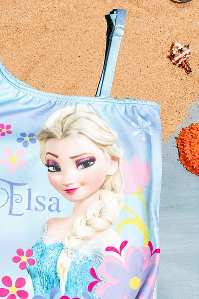 Beniizle Costum de baie pentru fetiță cu un singur umăr