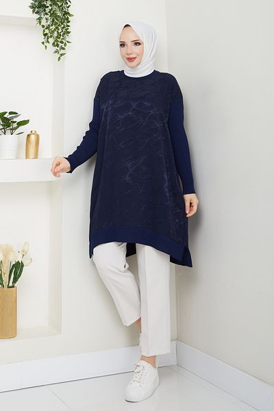 Pamuk Butik Women's Transfer Patterned Tunic