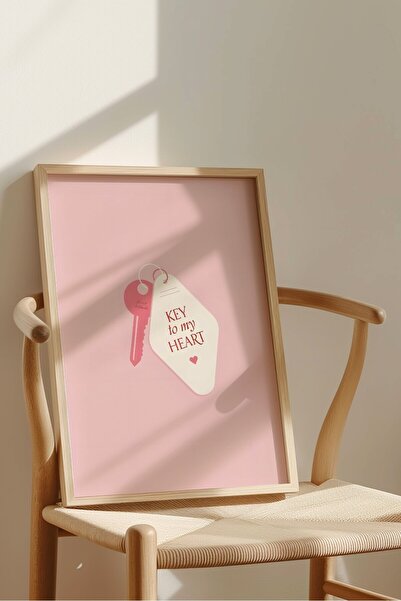 Home Pembe Estetik Smile Gif seti 3'lü Çerçevesiz Poster Seti Duvar Dekoru, Oturma Odası Seti