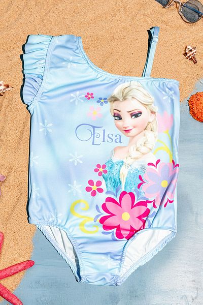 Beniizle Costum de baie pentru fetiță cu un singur umăr