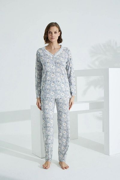 Etoile Etoi̇le Angeli̇que Bamboo Long Sleeve 4 Season Fabric Women's Pajama Set