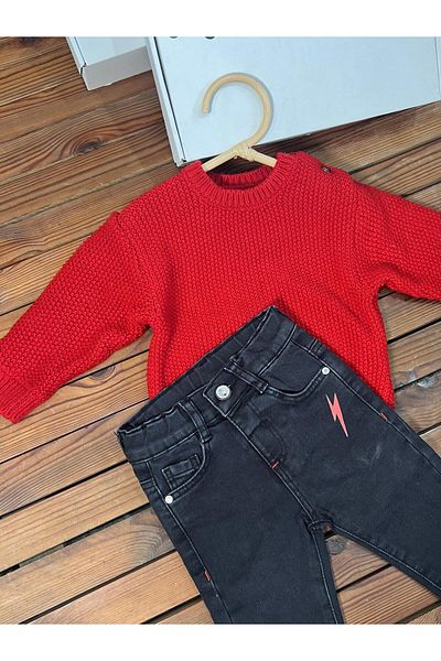 miabambim Flash Printed Boy Black Jeans Black
