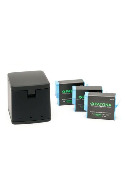 Patona Gopro Hero 10 Uyumlu Üçlü Batarya ve Şarj Aleti Seti