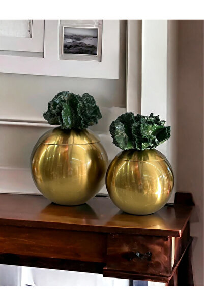 ArzzHome Dekoratif 2 Li Mercan Kutu Eskitme & Yeşil