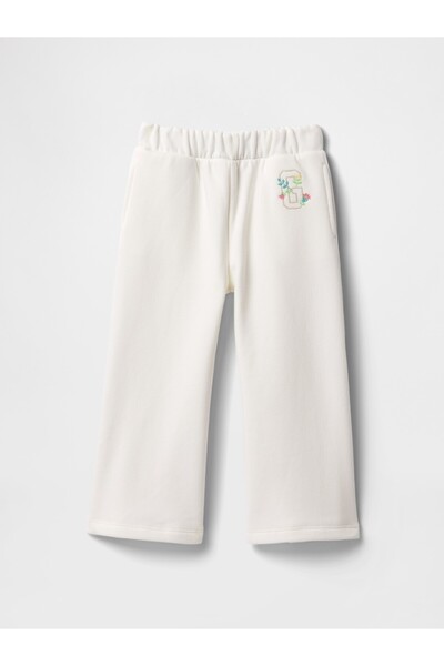 GAP Kız Bebek Kırık Beyaz VintageSoft Wide-Leg Fleece Eşofman Altı