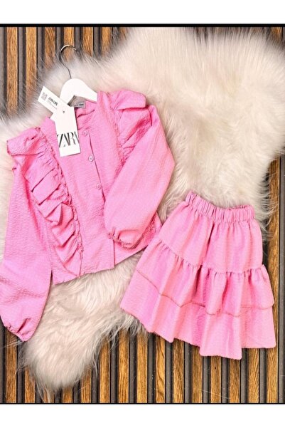 SOFT بدلة بناتي من القماش باللون الأصفر الداكن