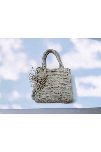 Natural Paper String Handbags Hand Knitting