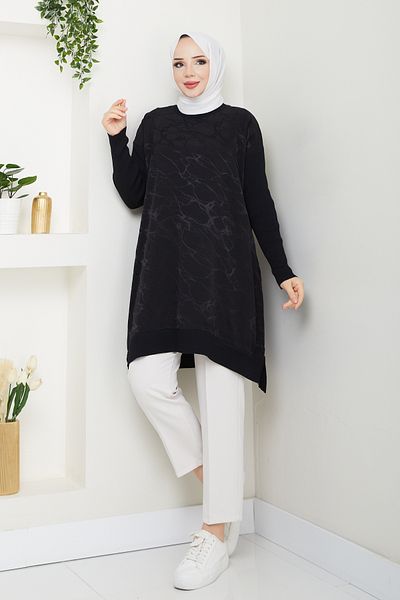 Pamuk Butik Women's Transfer Patterned Tunic