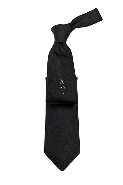 1001 Kravat Ataturk Silhouette Patterned Men's Gift Set with Silk Tie and Wooden Box