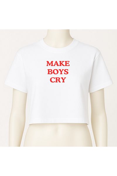 Elvellon Make Boys Cry Special Design Oversize Crop Top Bustier