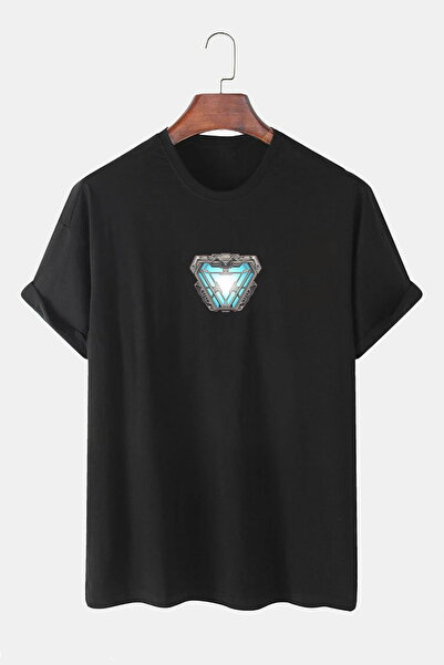 Elvellon Tony Stark Iron Man Ark Reaktör Jarvis Tasarım Unisex %100 Pamuk Tişört