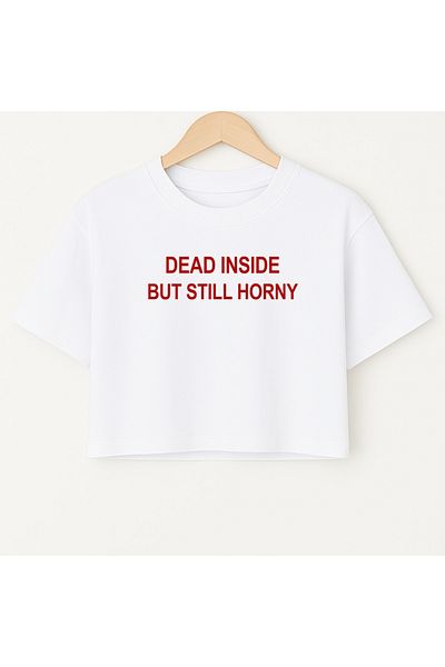 Elvellon Dead Inside But Still Horny Ειδικού Σχεδιασμού Oversize Crop Top Bustier