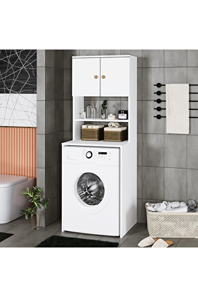 Kalender Dekor Nazar Dolaplı, Kapaklı, Çok Amaçlı Dolap, Çamaşır Makinesi Dolabı