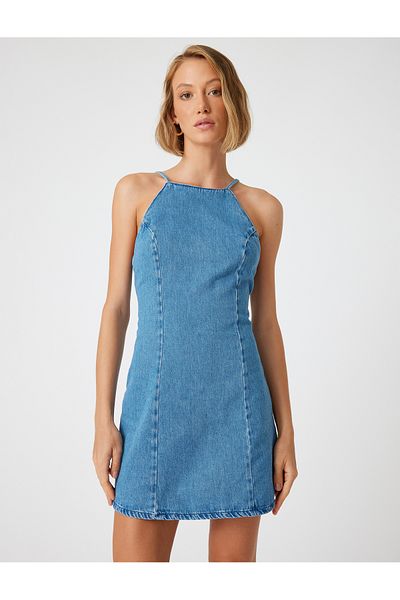 Koton Dark Blue Women's Mini Denim Dress