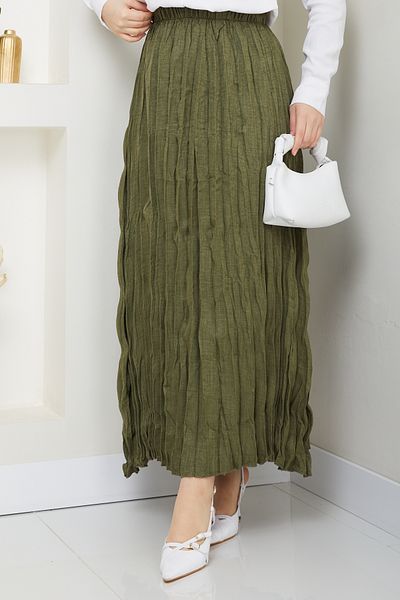 Pamuk Butik Γυναικεία ελαστική μέση φούστα με τσαλακωμένη φούστα