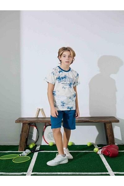 KIPIRIK BABY Set de pijamale cu model albastru pentru băiat