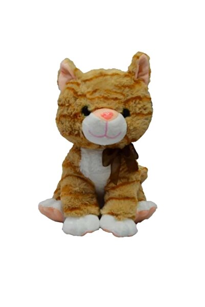 Şeker Adası Meowing Tabby Plush Cat 28 cm (Cat Sound Making) Honey Color
