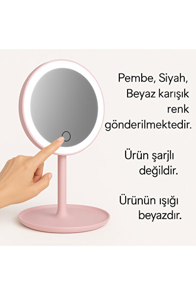 Ardinyo Dokunmatik Led Işıklı Usb Li Yuvarlak Masa Üstü Makyaj Aynası