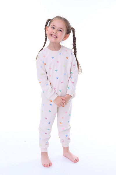İsobel Kids Girl's Little Butterfly Patterned Long Sleeve Pijama Suit
