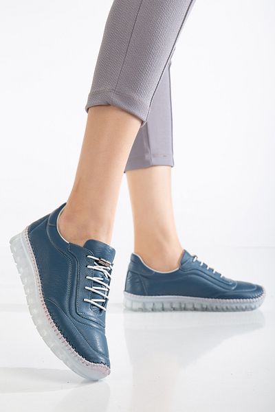 By Yağlıoğlu 00145300   Genuine Leather Full Orthopedic Soft Casual Shoes