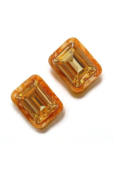 neslyaccessories 925 Ayar Gümüş Renkli Taşlı Küpe