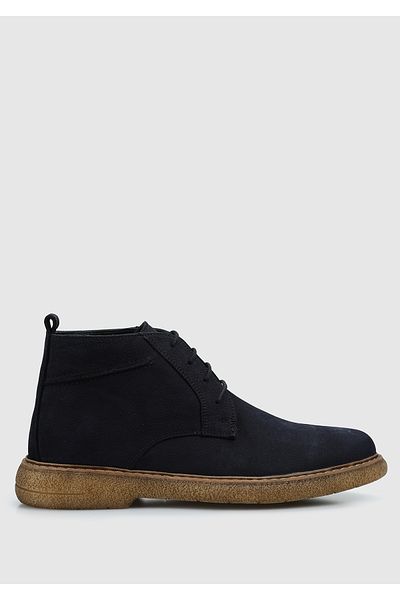 Provoq Δερμάτινες ανδρικές μπότες Navy Blue