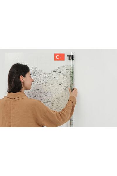 TutturX Türkiye Haritası Il-ilçeler Haritası 70x150cm