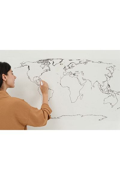 TutturX Mute World Map Static Smart Paper Board with Pen Gift