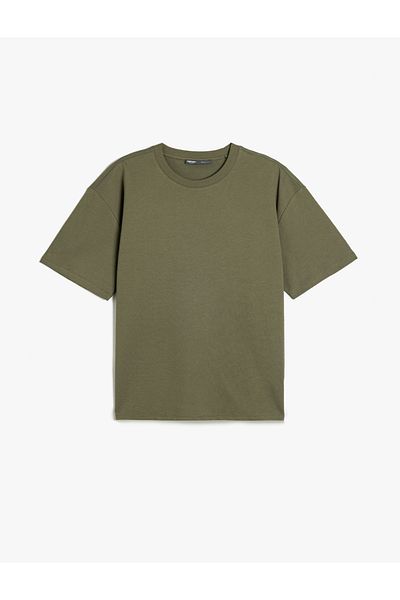 Koton Μπλουζάκι Basic Crew Neck από βαμβακερό ύφασμα με κοντό μανίκι