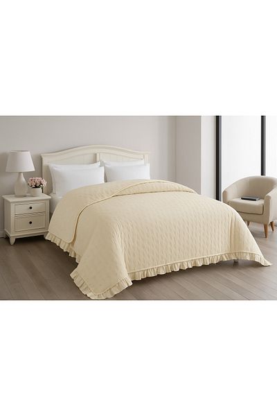 la lune home Adriana Ruffled Multi-Purpose Pique