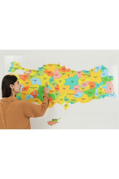 TutturX Türkiye Map Colored Special Print 150x87cm