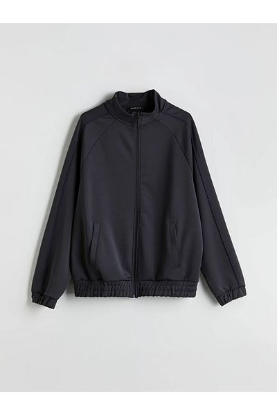 LC Waikiki Xside Active Anthracite Stand Collar Long Sleeve Men's Zipper Sweatshirt