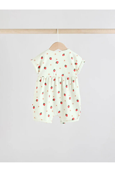 Next Baby 100% Organic Cotton Red and Blue Floral 3-Piece Romper Jumpsuit Set Alyag4756