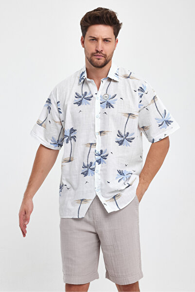 TCT TEKSTİL ЧОЛОВІЧА КОРОТКОРУКА СОРОЧКА З ВИЗНАЧНИМ ВЗОРЦЕМ - 4660