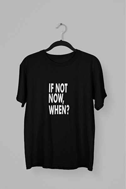 Butik ذكر/أنثى، إذا لم يكن الآن، متى؟ تي شيرت أبيض بأكمام قصيرة ورقبة دائرية ...