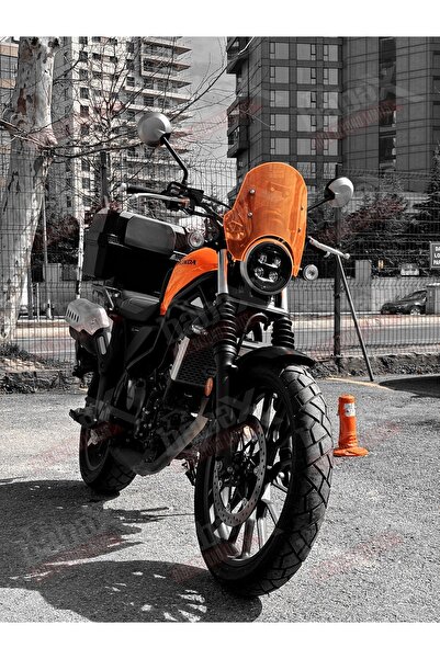 Babacan Honda CL 250 Uyumlu Navigasyon Barlı Neon Köşe Efektli Retro Cam - Si...