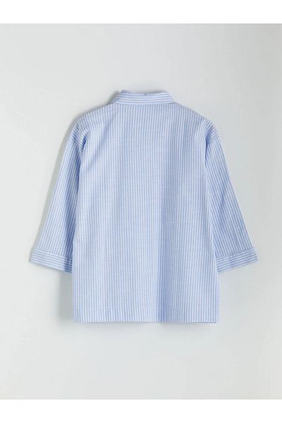 LC Waikiki Cămașă de damă LCWAIKIKI Classic Blue Stripes cu dantelă
