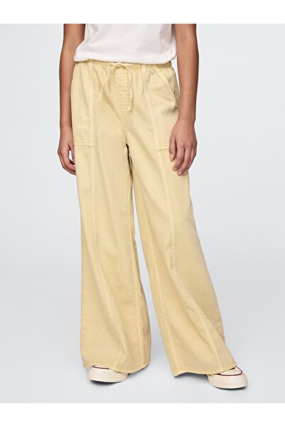 GAP Kız Çocuk Sarı UltraSoft Baggy Twill Pantolon
