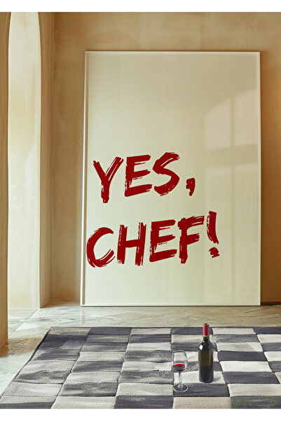 DES VU PRINT Yes Chef, Mutfak Pinterest Temalı Çerçevesiz Poster