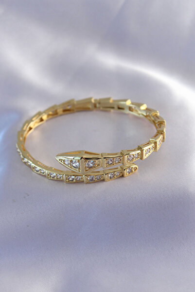 Skygo سوار أصفاد نسائي من سلسلة VIP موديل ثعبان ذهبي اللون - TJ-BB5489