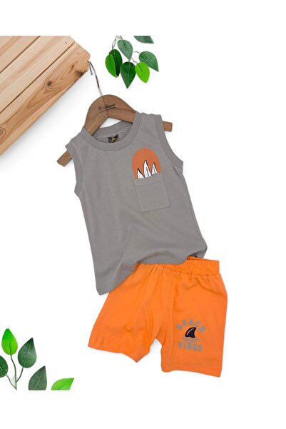 Egelite Baby Boy Summer 6-9-12-18-24 Months Back Printed Zero Sleeve Bottom T...